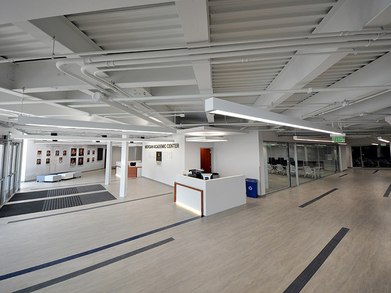 Entrance and advising area inside the Morgan Academic Center at Penn State