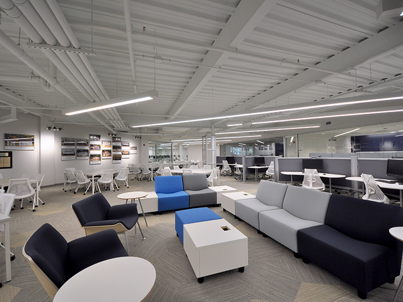 Student lounge and tutoring space at the Morgan Academic Center at Penn State