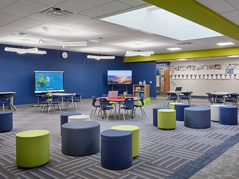 Flexible learning space at Loganville-Springfield Elementary School renovation