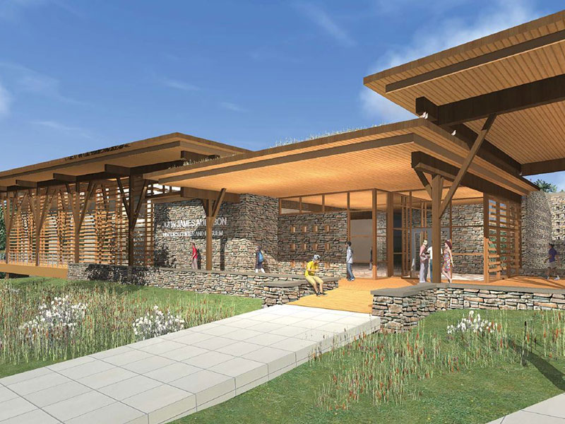 Exterior rendering of John James Audubon Center at Mill Grove