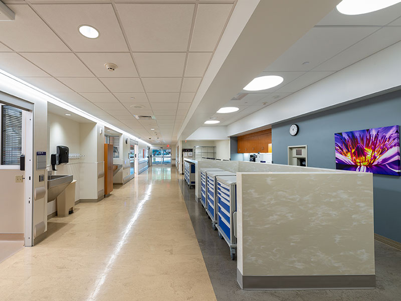 Guthrie Robert Packer Hospital Emergency Department hallway and nurse station