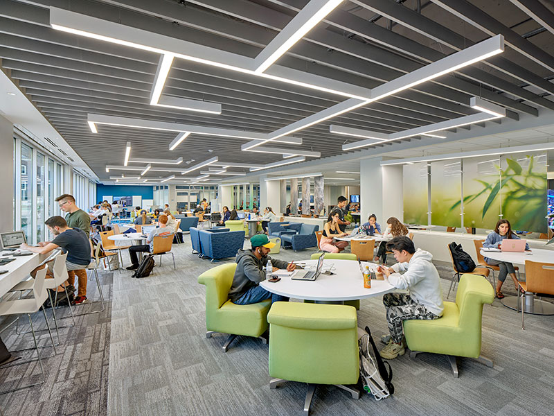 Study area in Pattee Library Knowledge Commons at Penn State