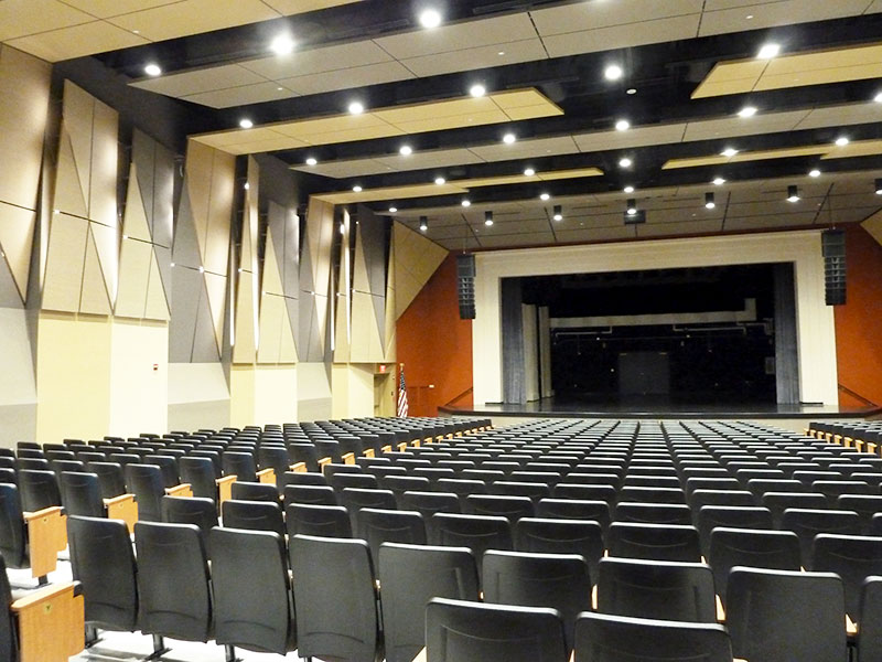 Angled view of Price Auditorium