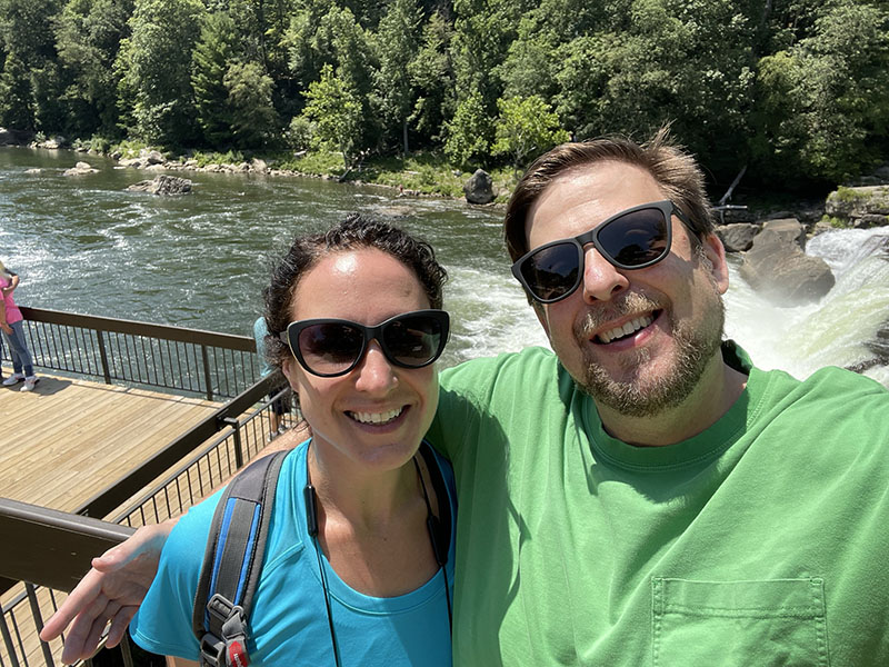 John and his wife Emily enjoying the waterfalls