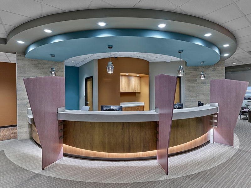 Virtua Health & Wellness Center renovation in Washington Township, NJ featuring updated outpatient reception area