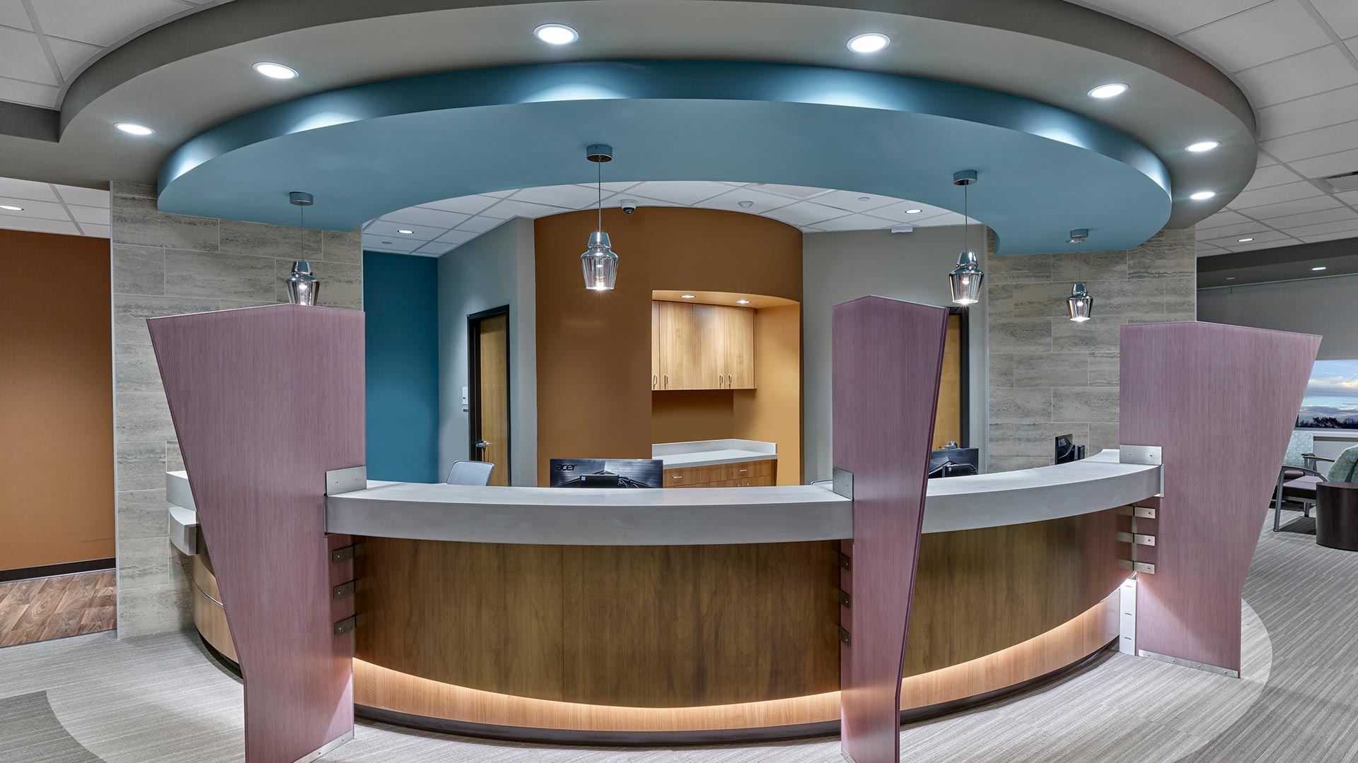 Virtua Health & Wellness Center renovation in Washington Township, NJ featuring updated outpatient reception area
