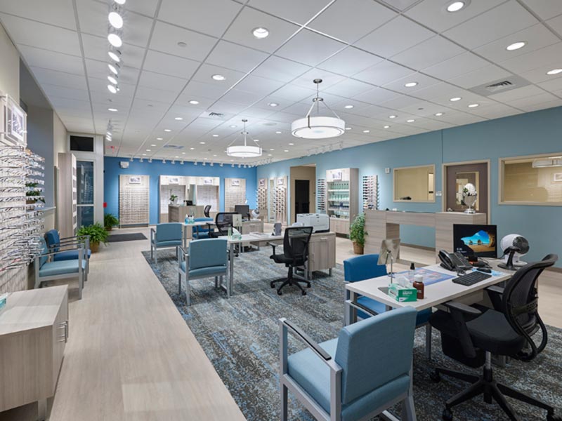 Optical retail space at Eye Consultants of Pennsylvania vision clinic