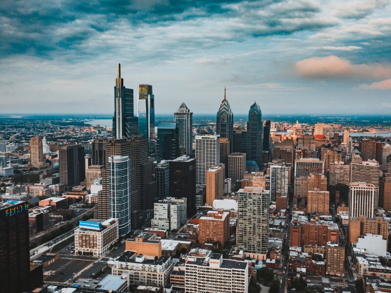 Ariel view of downtown Philadelphia, PA