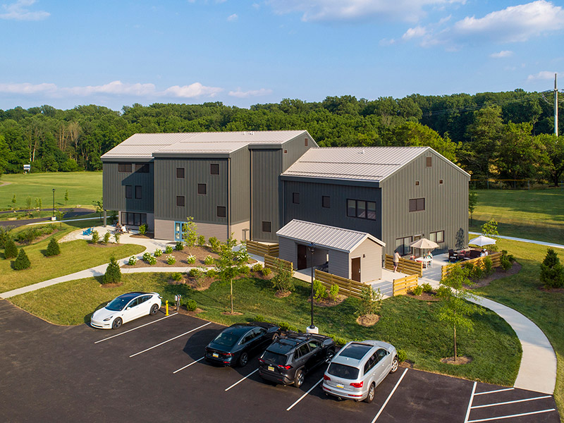 New three-story Hope Hall dormitory at Solebury School built to Passive House standards